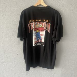 Vintage Operation Iraqi Freedom Eagle Military Black Tshirt Men’s XL USA Freedom